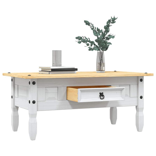 Salongbord Sofabord Hvit meksikansk Corona-stil furu 100x55x44 cm
