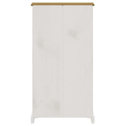 Bokhylle Hvit 4 hyller meksikansk Corona-stil furu 80x29x150 cm