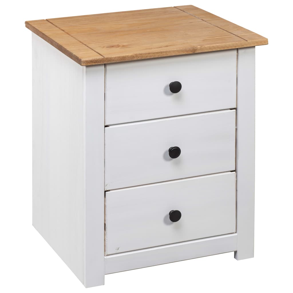 Nattbord Sengbord Hvit 46x40x57 cm furu Panama Range