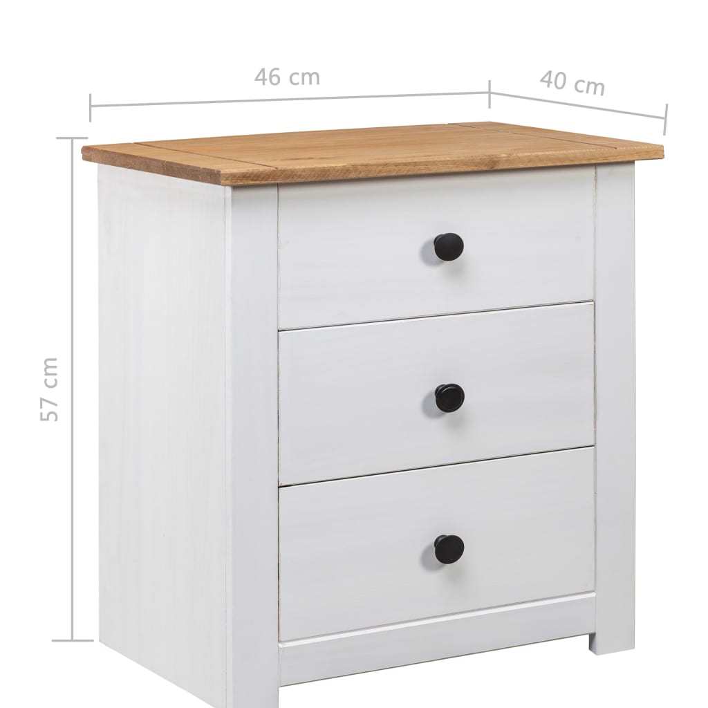 Nattbord Sengbord Hvit 46x40x57 cm furu Panama Range