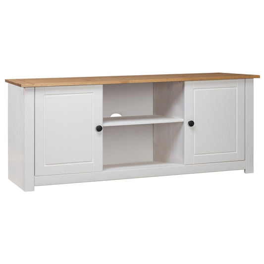 TV-Møbel Hvit TV-benk 120x40x50 cm heltre furu Panama Range