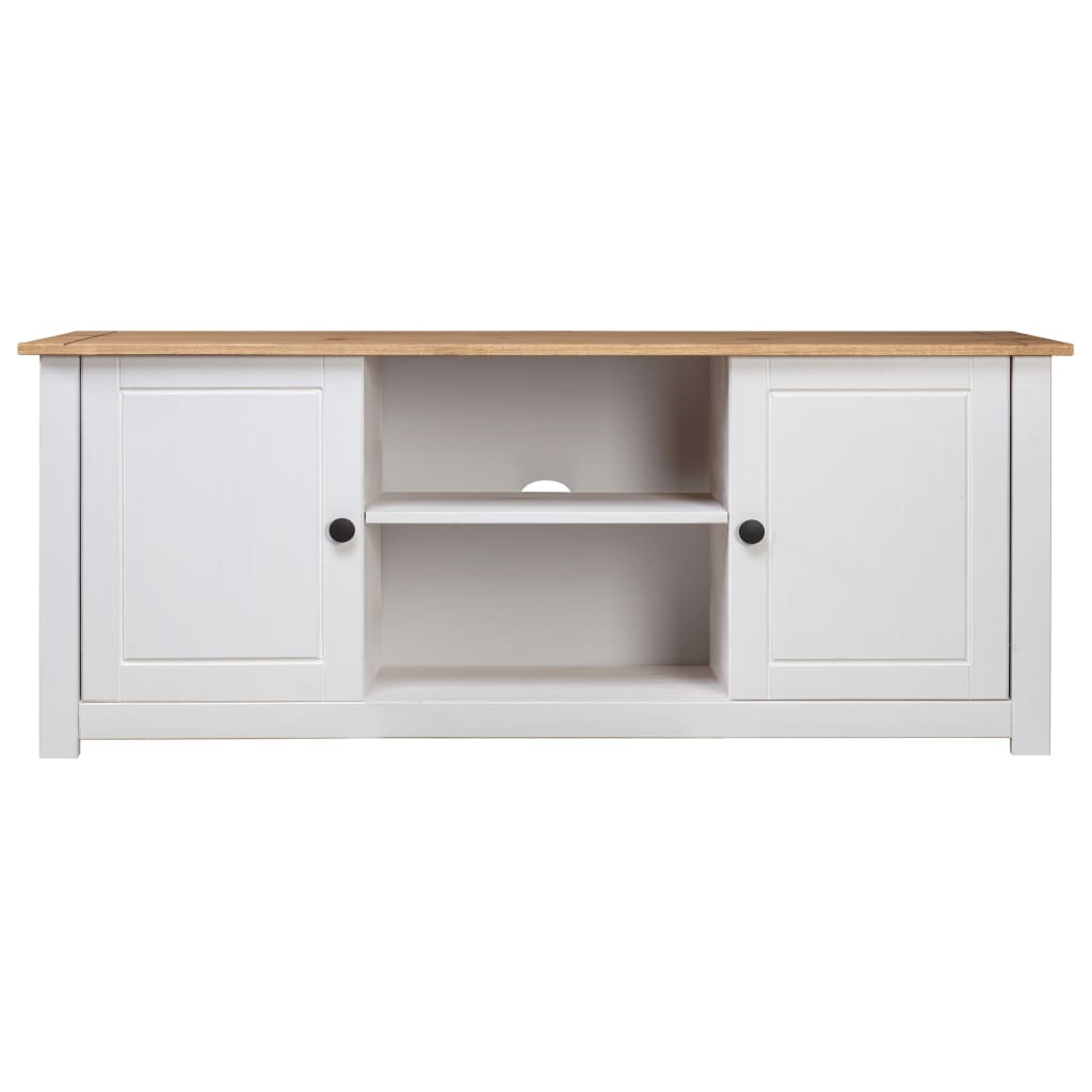 TV-Møbel Hvit TV-benk 120x40x50 cm heltre furu Panama Range
