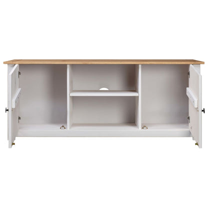 TV-Møbel Hvit TV-benk 120x40x50 cm heltre furu Panama Range