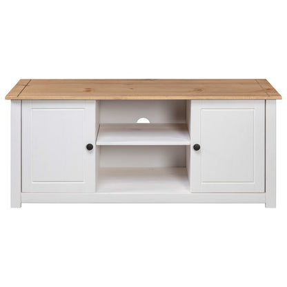 TV-Møbel Hvit TV-benk 120x40x50 cm heltre furu Panama Range