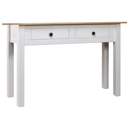 Avlastningsbord Konsollbord Hvit 110x40x72 cm heltre furu Panama Range