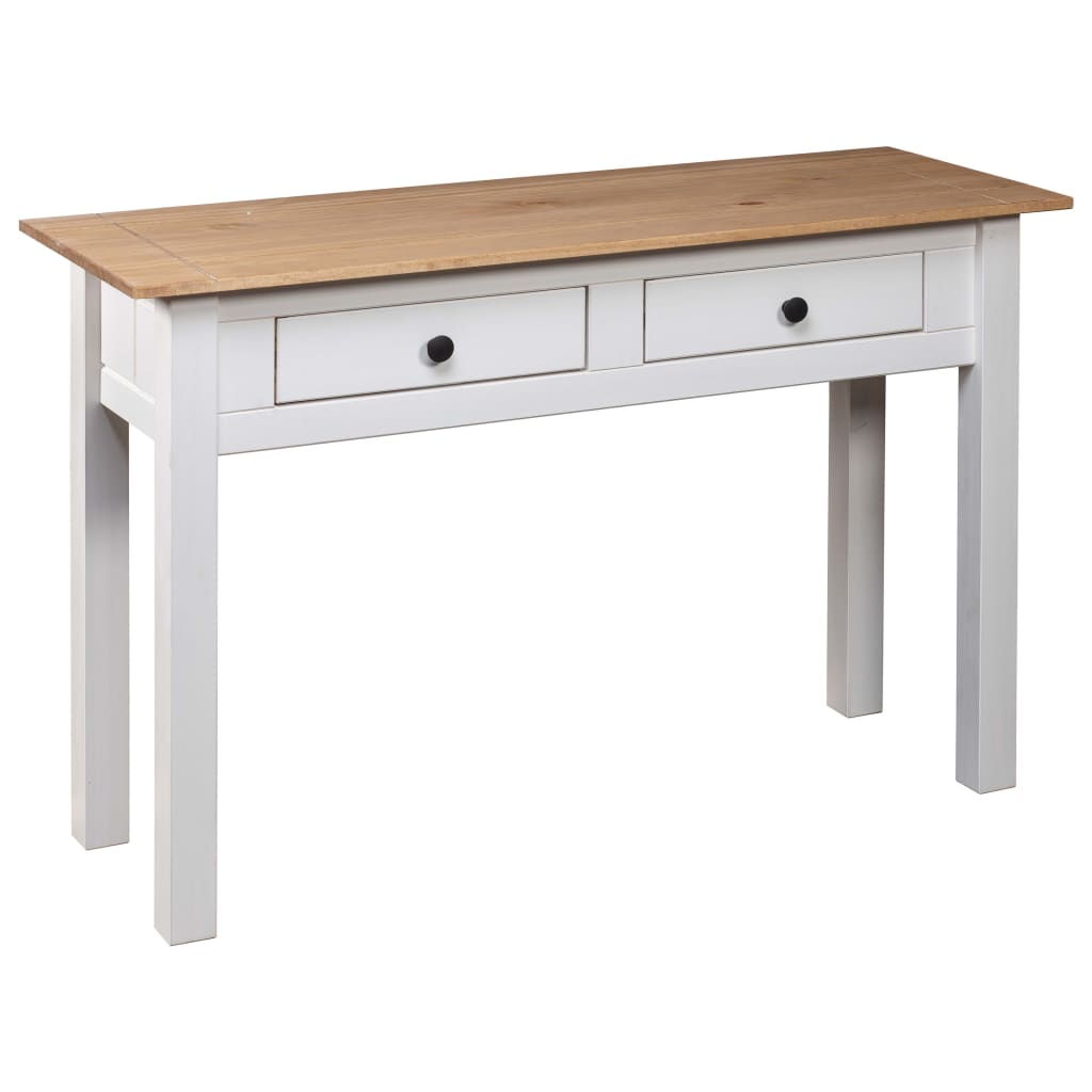 Avlastningsbord Konsollbord Hvit 110x40x72 cm heltre furu Panama Range