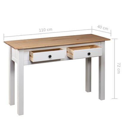 Avlastningsbord Konsollbord Hvit 110x40x72 cm heltre furu Panama Range
