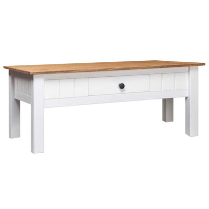 Salongbord Sofabord Hvit 100x60x45 cm heltre furu Panama Range