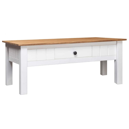 Salongbord Sofabord Hvit 100x60x45 cm heltre furu Panama Range