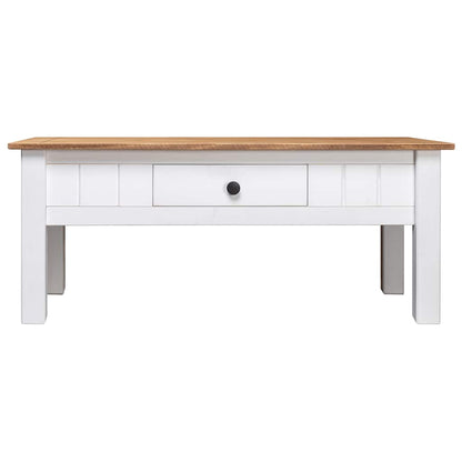 Salongbord Sofabord Hvit 100x60x45 cm heltre furu Panama Range