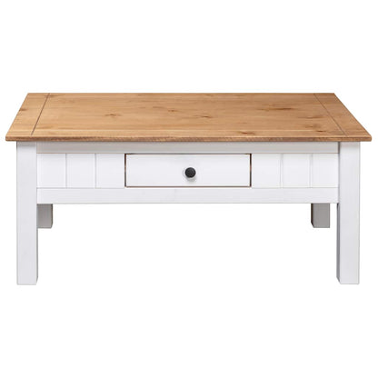 Salongbord Sofabord Hvit 100x60x45 cm heltre furu Panama Range