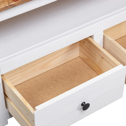 TV-Møbel Hvit TV-hjørneskap 93x49x49 cm heltre furu Panama Range