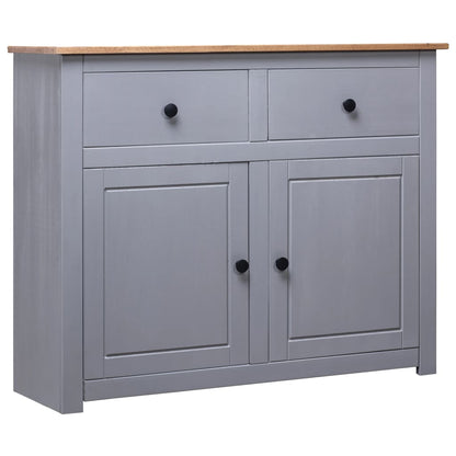 Skjenk Grå 93x40x80 cm heltre furu Panama Range