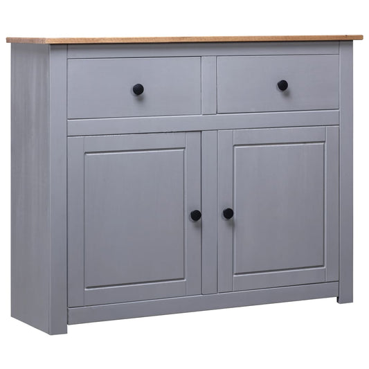 Skjenk Grå 93x40x80 cm heltre furu Panama Range