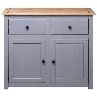 Skjenk Grå 93x40x80 cm heltre furu Panama Range