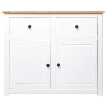 Skjenk Hvit 93x40x80 cm heltre furu Panama Range