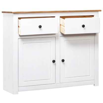 Skjenk Hvit 93x40x80 cm heltre furu Panama Range