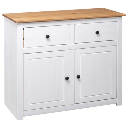 Skjenk Hvit 93x40x80 cm heltre furu Panama Range