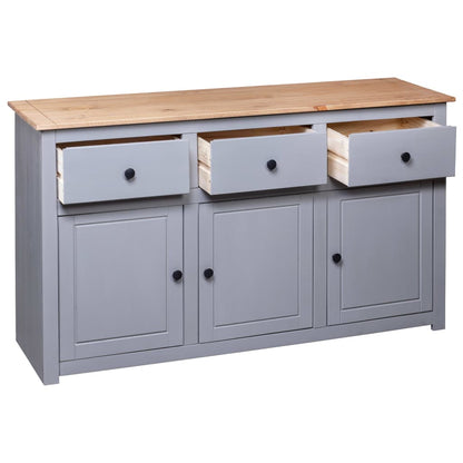 Skjenk Grå 135x40x80 cm heltre furu Panama Range