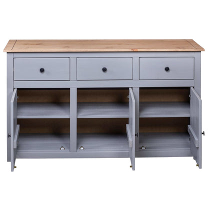 Skjenk Grå 135x40x80 cm heltre furu Panama Range