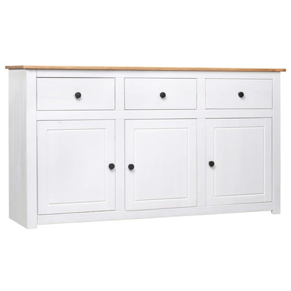 Skjenk Hvit 135x40x80 cm heltre furu Panama Range