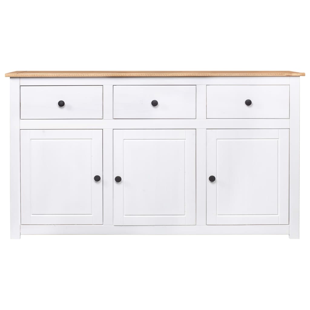 Skjenk Hvit 135x40x80 cm heltre furu Panama Range
