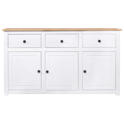 Skjenk Hvit 135x40x80 cm heltre furu Panama Range