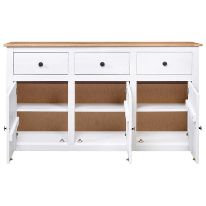 Skjenk Hvit 135x40x80 cm heltre furu Panama Range