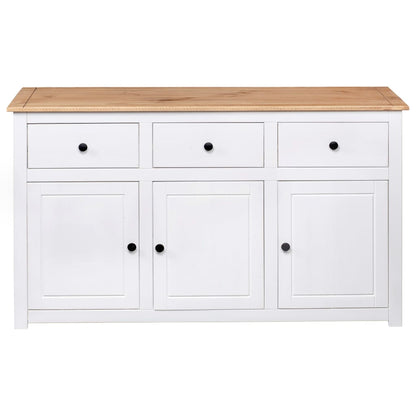 Skjenk Hvit 135x40x80 cm heltre furu Panama Range