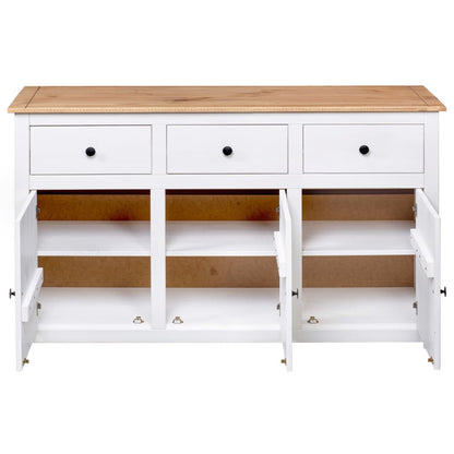 Skjenk Hvit 135x40x80 cm heltre furu Panama Range