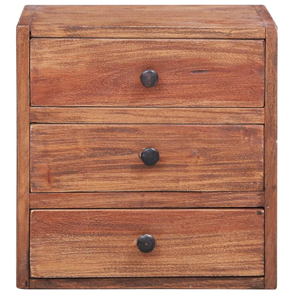 Nattbord Sengbord Tre heltre mahogni med 3 skuffer 35x25x35 cm