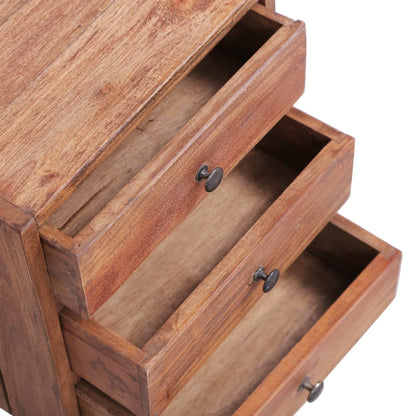 Nattbord Sengbord Tre heltre mahogni med 3 skuffer 35x25x35 cm