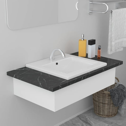 Baderomservant Innebygd 42x39x18 cm keramisk hvit