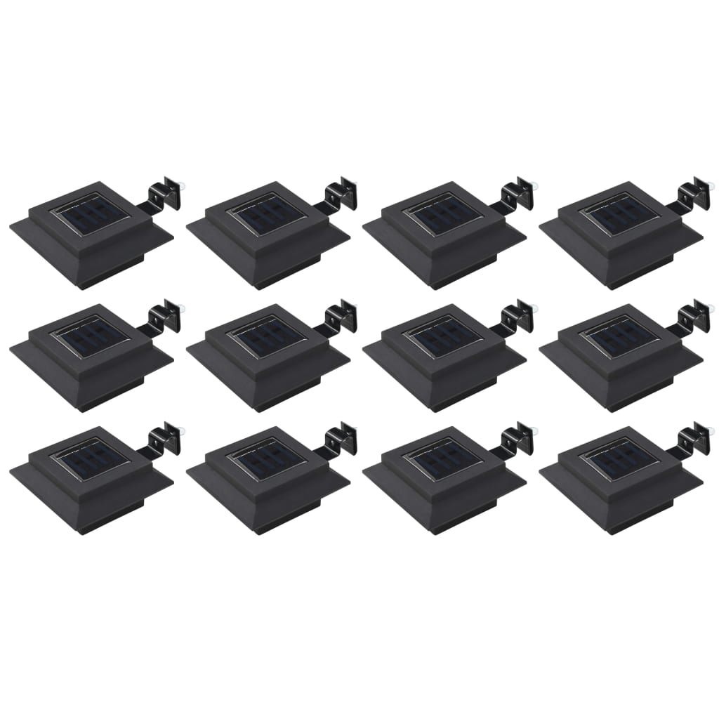Hagebelysning Div. Utendørs sollamper 12 stk LED firkantet 12 cm svart