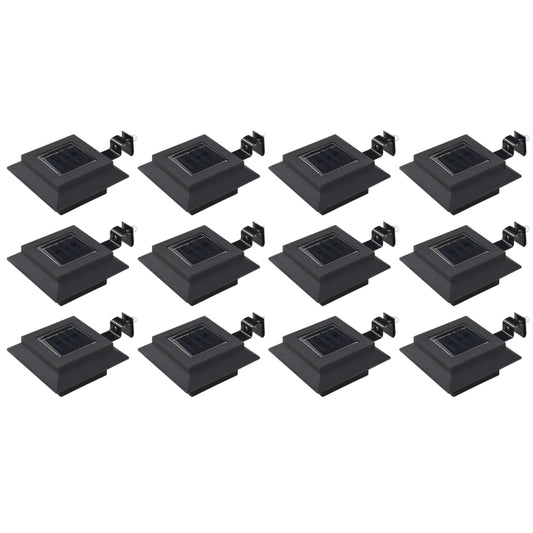 Hagebelysning Div. Utendørs sollamper 12 stk LED firkantet 12 cm svart