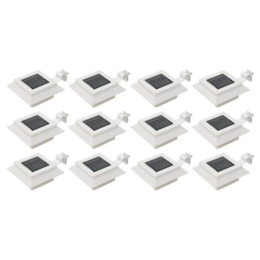 Hagebelysning Vegg Solcelle 12 stk LED firkantet 12 cm hvit