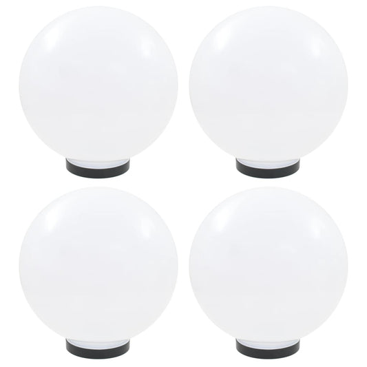 Hagebelysning Mark El. LED-kulelamper 4 stk sfærisk 30 cm PMMA