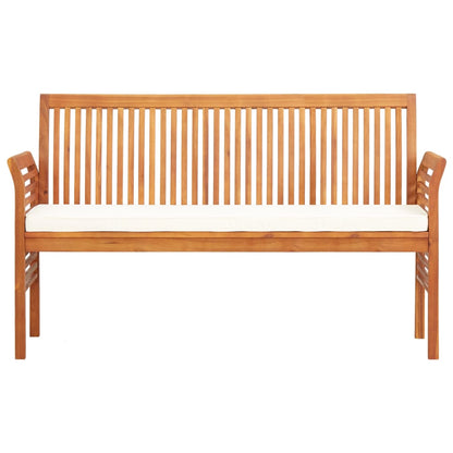 Hagebenk Tre 3-seters med pute 150 cm heltre akasie