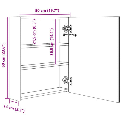 Baderomsspeil LED Speilskap til bad 50x13,5x60 cm