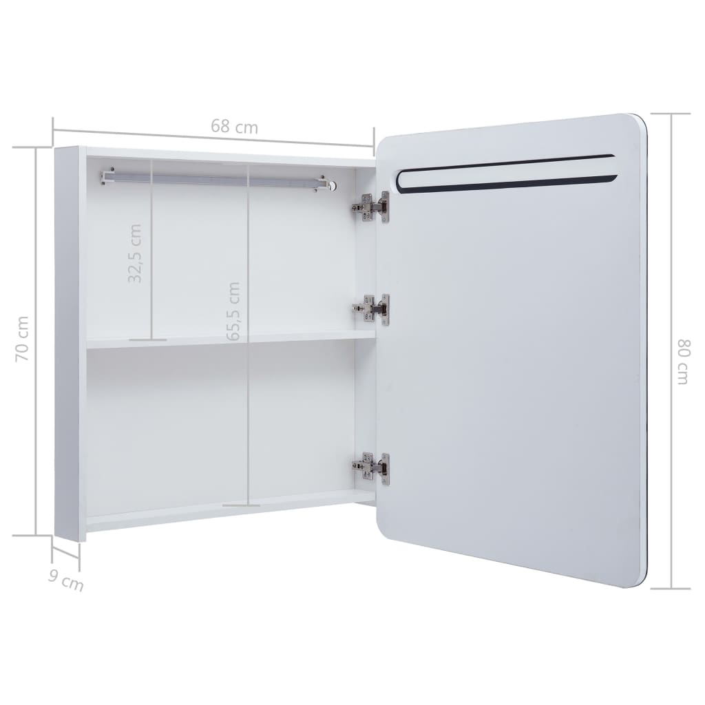 Baderomsspeil LED Speilskap til bad 68x9x80 cm