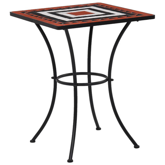 Cafébord Mosaikkbistrobord terrakotta og hvit 60 cm keramikk