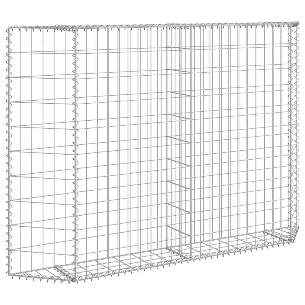 Gabion høybed trapesform galvanisert stål 150x20x100 cm
