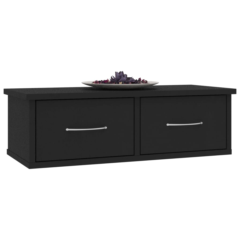 Vegghylle Svart Veggskuff 60x26x18,5 cm