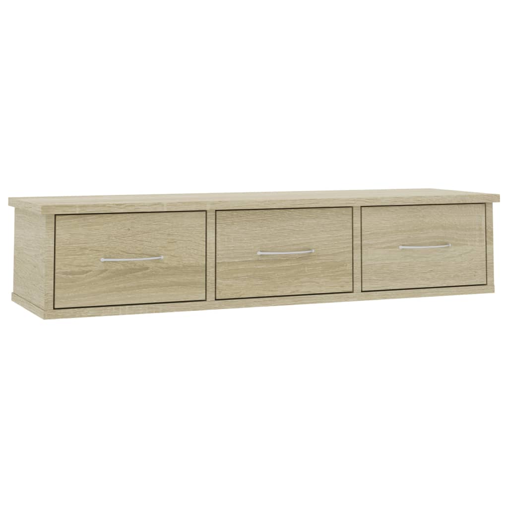 Vegghylle Sonoma Eik med skuff 88x26x18,5 cm