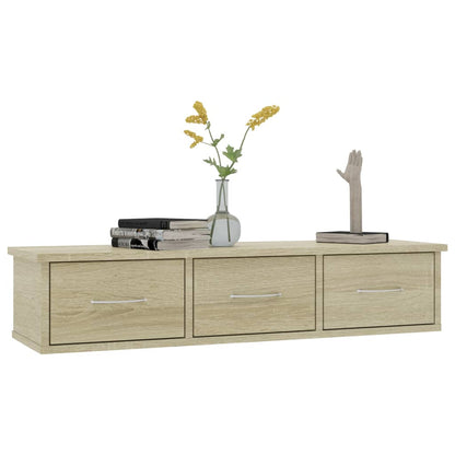 Vegghylle Sonoma Eik med skuff 88x26x18,5 cm