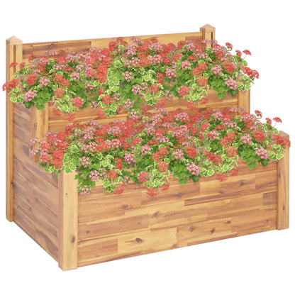 Plantekasse 2 etasjer 110x75x84 cm heltre akasie
