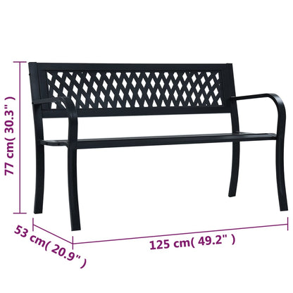 Hagebenk Metall 125 cm svart stål