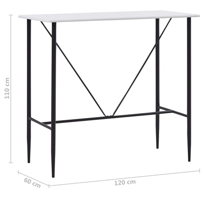 Barbord hvit 120x60x110 cm MDF