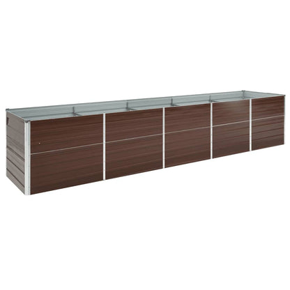 Høybed galvanisert stål 400x80x77 cm brun