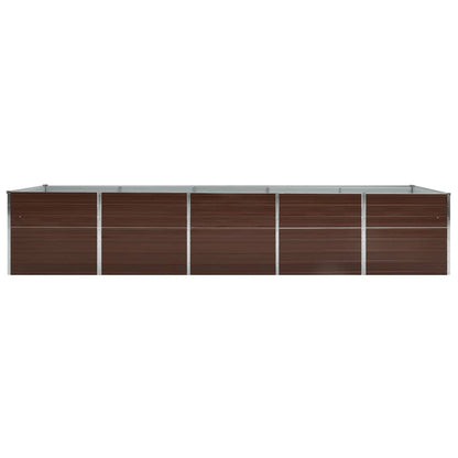 Høybed galvanisert stål 400x80x77 cm brun